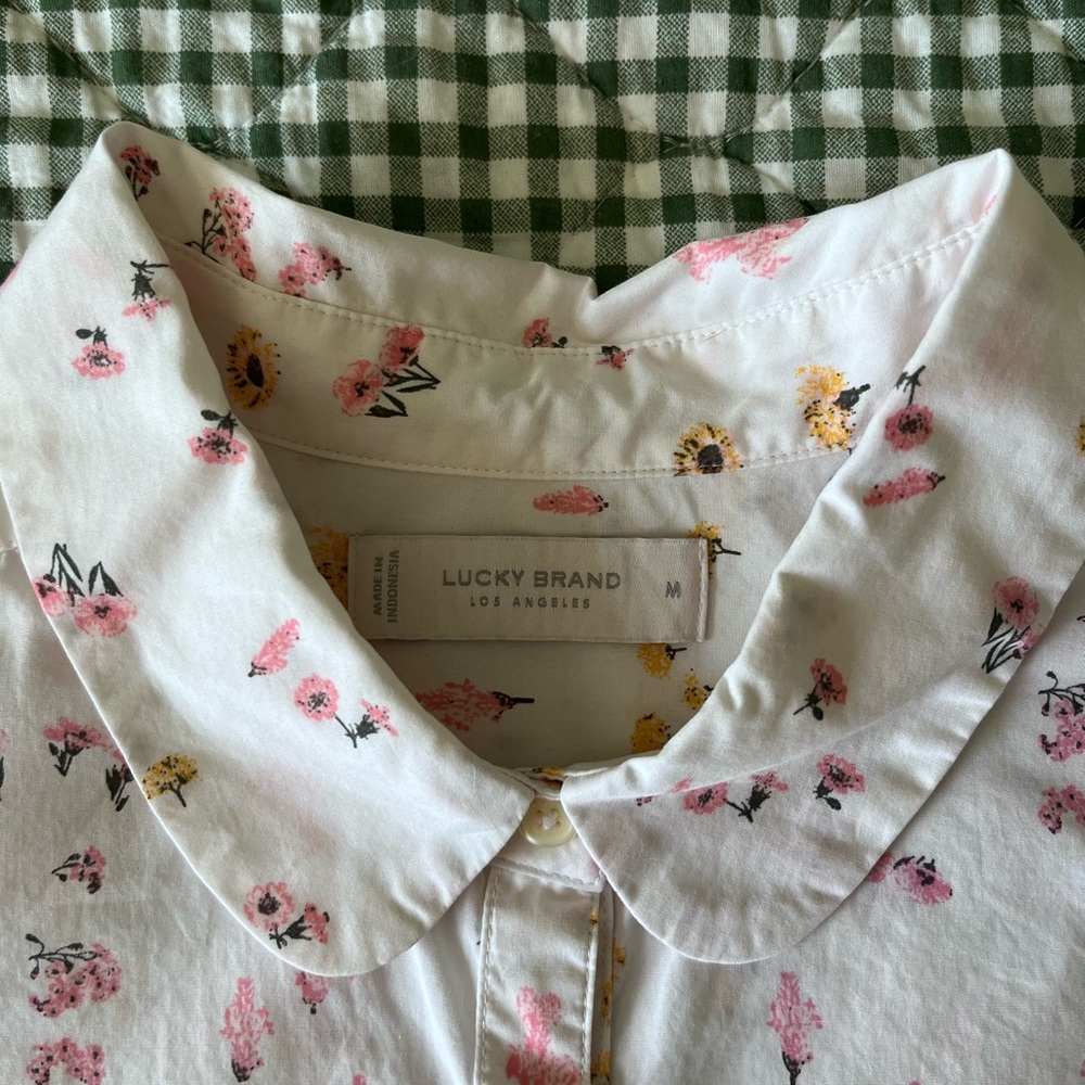 Lucky Brand White Floral Button Down Shirt - Picture 3 of 3